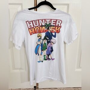 Hunter White Graphic Kids Tee with Multicolor Anime Crew